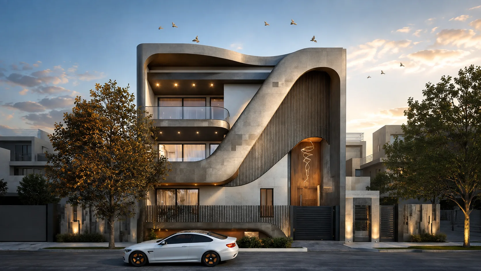 Modern residential facade