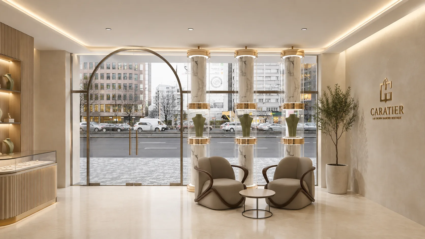 Sculpted contemporary interior